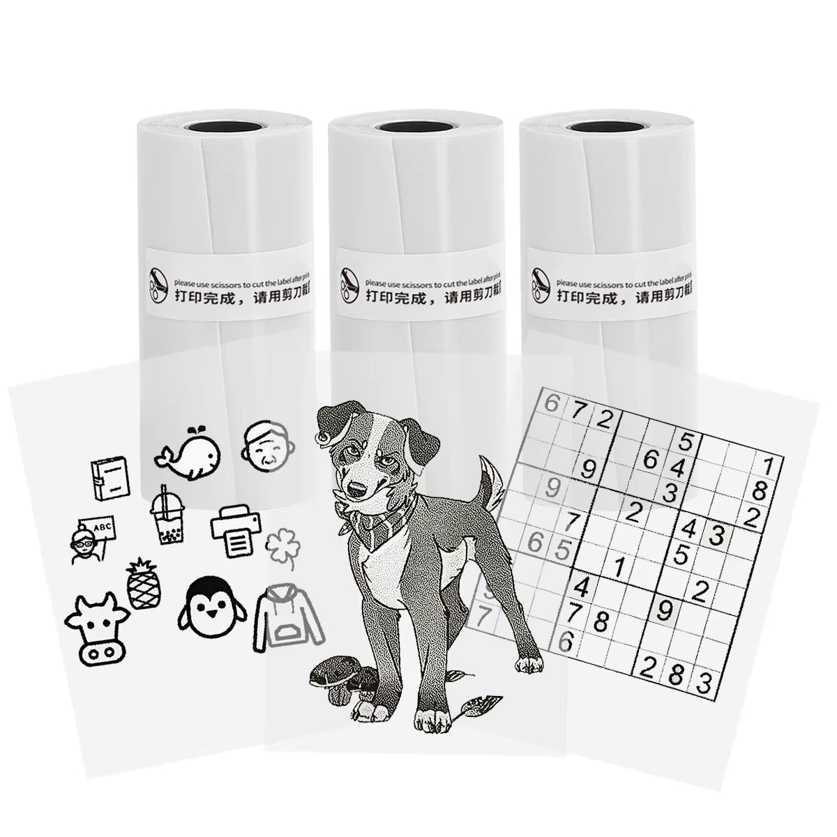 Thermal Mini Printer, Portable Inkless Sticker Maker,Bluetooth Free Cut Small Pocket Printer for Children DIY 57Mm Photo Print
