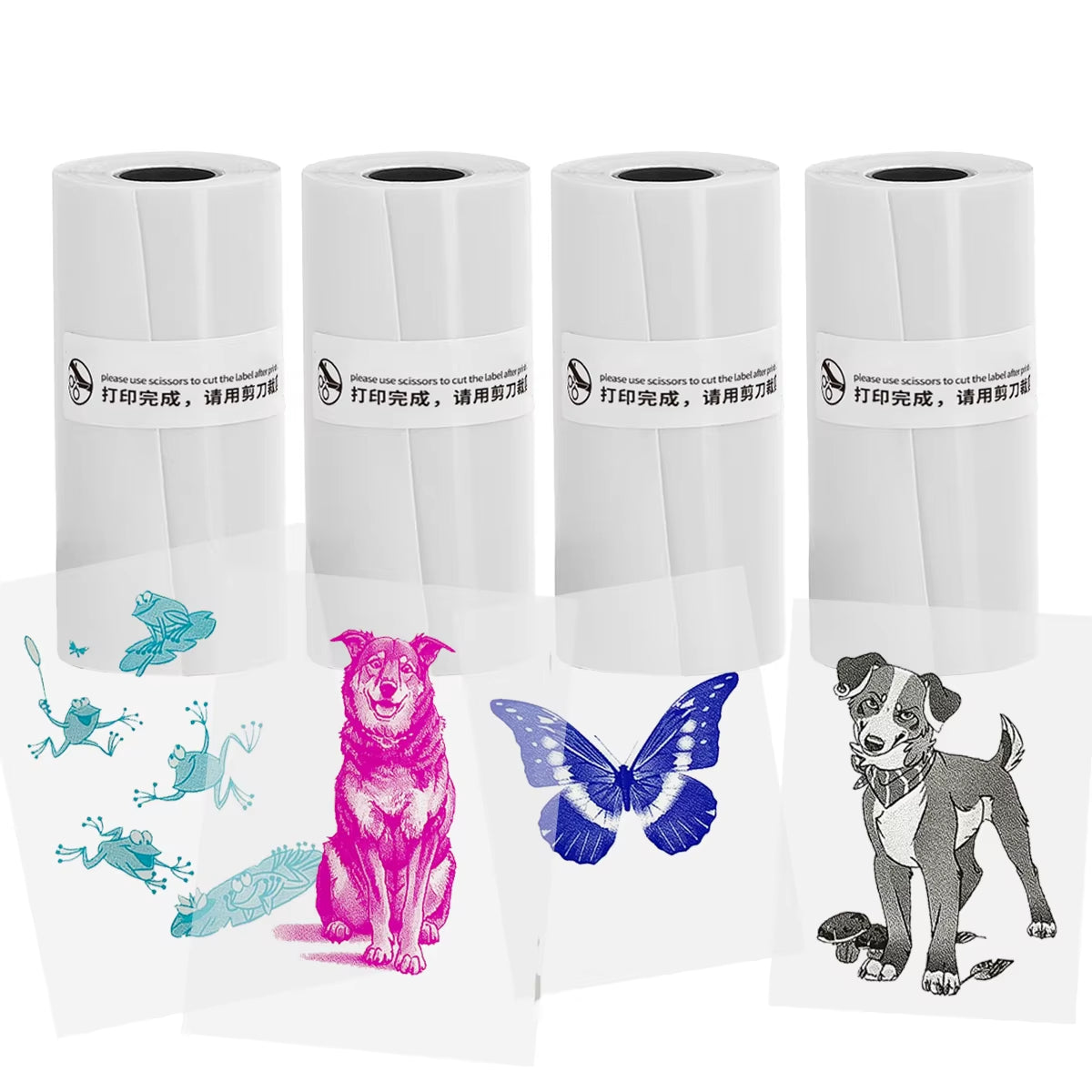 Thermal Mini Printer, Portable Inkless Sticker Maker,Bluetooth Free Cut Small Pocket Printer for Children DIY 57Mm Photo Print