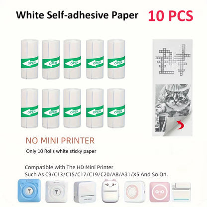 Thermal Mini Printer, Portable Inkless Sticker Maker,Bluetooth Free Cut Small Pocket Printer for Children DIY 57Mm Photo Print