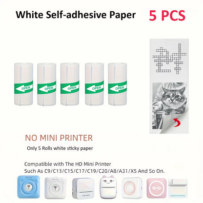 Thermal Mini Printer, Portable Inkless Sticker Maker,Bluetooth Free Cut Small Pocket Printer for Children DIY 57Mm Photo Print